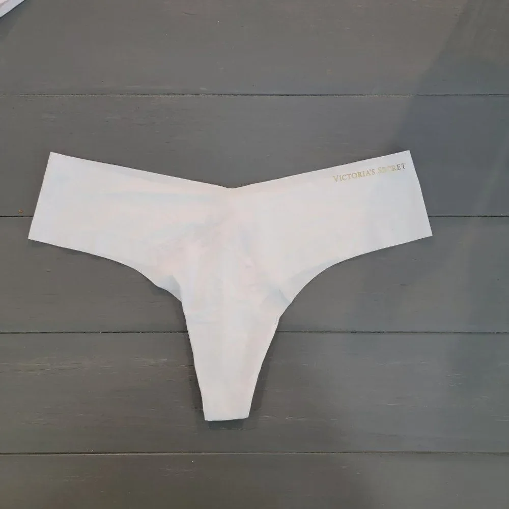 VICTORIA'S SECRET Women's White Low Rise No-show Thong Panty Bottom Size Medium